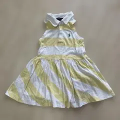 ラルフローレン　ノースリーブワンピース キッズ100cm イエロー　ボーダー
