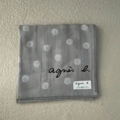 agnès b. ドット柄ハンカチ グレー