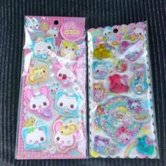 ハッピーマーチ☆キラウサツインズ☆ウォーターシール☆もっちりシール☆2枚セット