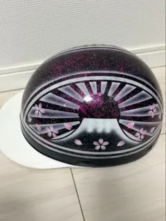 さ*ん様 半帽 コルク半 日章 富士山 桜 菊紋 紫ペイント - メルカリ