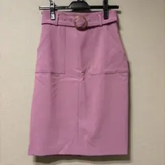 ミッシュマッシュ　ベルト付きタイトスカート ピンクのサムネイル