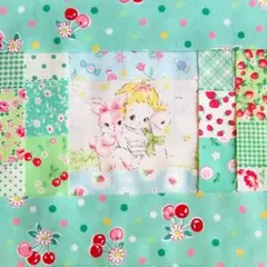 作成キット☘緑色赤ちゃんうさぎ☘ハローベイビー 2wayバッグポーチパッチワーク