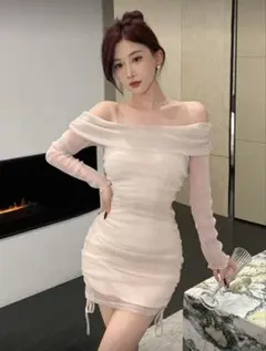 DAZY バレンタインデー用ふわふわトリミングホルターワンピース サンドレス