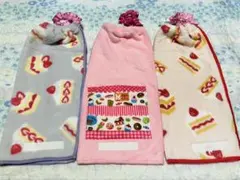 おりこうエプロン☆ 一重☆ふわふわタオルエプロン☆ケーキスイーツアニマル