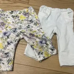 any FAM キムラタン　花柄カジュアルパンツ2枚セット　花柄　水色