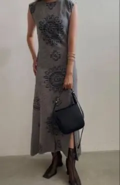 JACQUARD BOTANICAL DRESS AMERI