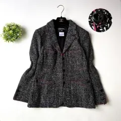 CHANEL 03A ツイード ジャケット　パープルパイピング　ココボタン 40のサムネイル