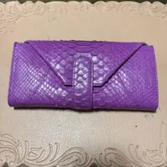 パイソンレザー 長財布 紫色