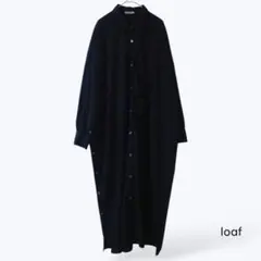 loaf ロフ サイドボタンワンピース ONE 黒 シャツロングのサムネイル
