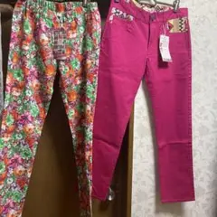 チチカカピンクパンツ 花柄パンツ2本セット新品ダグ付き