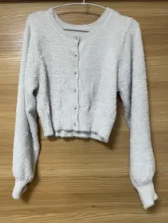 MERCURYDUO ミニシャギーロングスリーブ　ニットカーディガン