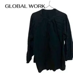 B0333GLOBAL WORK長袖ブラウス刺繍レースビジネスデート