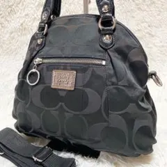 2way COACH ポピー シグネチャー ショルダーバッグ ブラック B252