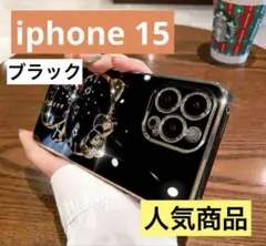 iPhone 15スマホケース かわいい　キティ　サンリオ ブラック 人気