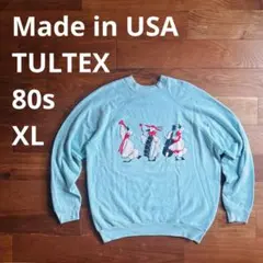 80s Tultex アメリカ製 XL（L程度） ラグラン プリント ビンテージ