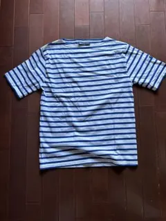 SAINT JAMES ボートネック 半袖Tシャツ 白/青