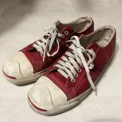 【極美品】コンバース ジャックパーセル レザー 赤 スニーカー USA製 箱有 Converse,90s,MADE IN USA,Jack Purcell,OX,RED,LEATHER,US8