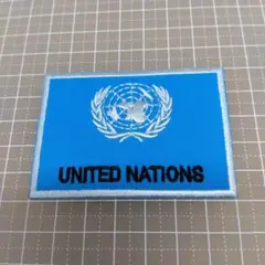 【Lサイズ】アイロンワッペン　国連旗　国際連合　国連　国旗