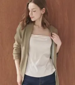 PJ 盛れるアウターライクブラサテンキャミソール