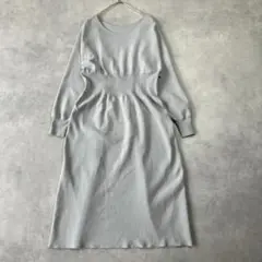 デプレ　美シルエット ウエストマークニットワンピ　グレー　123