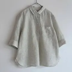 マーガレットハウエル LARGE CHECK LINEN チェック リネンシャツ