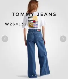 ☆新品未使用☆TOMMY JEANS ハイライズワイドスリットヘムジーンズ
