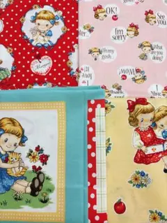 ⑥マーガレット&ソフィー　プリント生地　ランダム　4枚セット