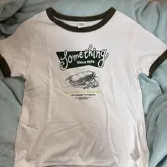 Something リンガーTシャツ 半袖 ホワイト×グリーンのサムネイル