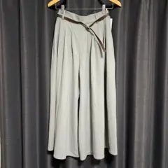 スカーチョ⭐︎ガウチョパンツ⭐︎リバーシブルベルト付き⭐︎ブルーグレー⭐︎Mサイズ
