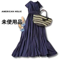 【未使用】AMERICAN HOLIC フレアワンピース F ネイビー系