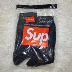 【Supreme】Hanes Crew Socks ヘインズ　ソックス　黒1足