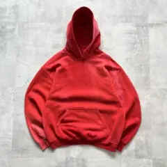 一点物Boro　鬼フェード　ボロ　パーカー　褪色　レッド　無地　メンズ　Mサイズ