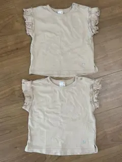 petit main フリル付きTシャツ 2枚セット 双子