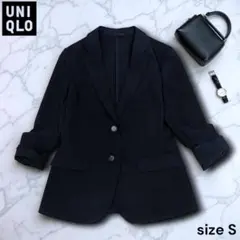 【美品】ユニクロ 感動ジャケット　セットアップ可能　ネイビー Sサイズ　洗える