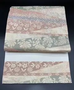 名古屋帯 洒落帯　高級　♢ 正絹　アンティーク　染織　小鳥　枝花　407 名古屋帯 洒落帯 高級 ♢ 正絹 花柄 唐草 小鳥 銀糸 R410 - メルカリ