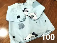 クマ柄スモック　100サイズ