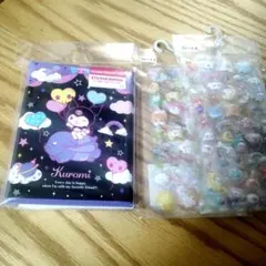 Kuromi ステッカーバインダー ボンボンドロップ風シール 2枚入り×２セット