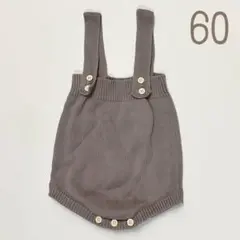 PETIT BAMBI ニット サロペット ロンパース オーバーオール　ブラウン