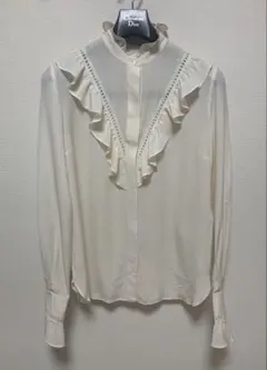 Stella McCartney フリル 長袖ブラウス アイボリーのサムネイル