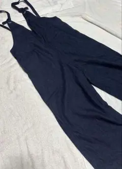 ダークブルー サロペット デニム風