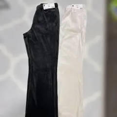 GU ヌクヌクニットコールフレアパンツ 2色セット