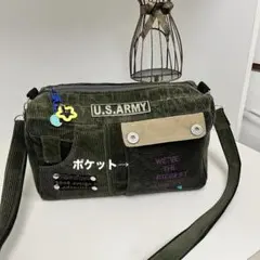 デニムリメイク&コーデュロイバック　トートバッグ　ショルダー　ハンドメイド