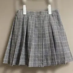 チェック柄 プリーツスカート L キュロットスカート ミニスカート Hudson