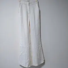H&M ホワイト フレアパンツ ワイドパンツ ハイウエスト 32