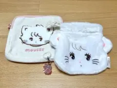 mikko ムース フェイス巾着 めじるしアクセサリー もこもこポーチ セット