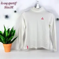 美品 lecoq sportif ルコック ホワイト ハイネックTシャツMサイズ
