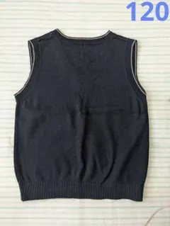 No.20　ファミリア ネイビー Vネックベスト 120cm