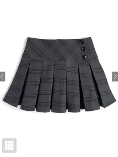 インパン裏地付チェック柄プリーツミニスカート[ac2563]