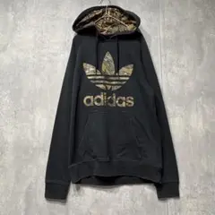 adidas パーカー カモフラージュ フード トレフォイル ロゴ ブラック
