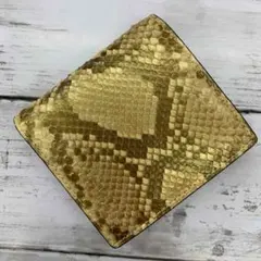 GOLD・折財布・本革・蛇革・パイソン財布・パイソン・コンパクト財布